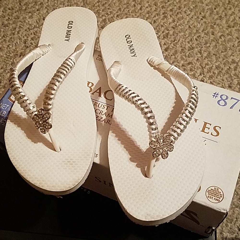 White wedding beach sandals